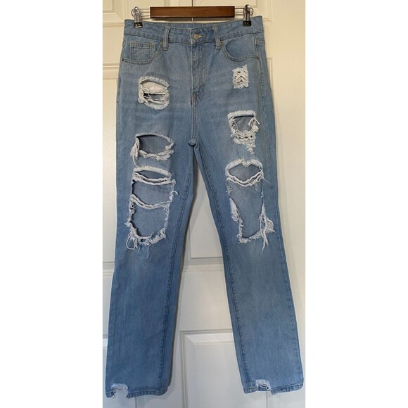 Hammer Los Angeles Womens Jeans 5 Blue High Rise Light Wash Distress Denim - Picture 2 of 9